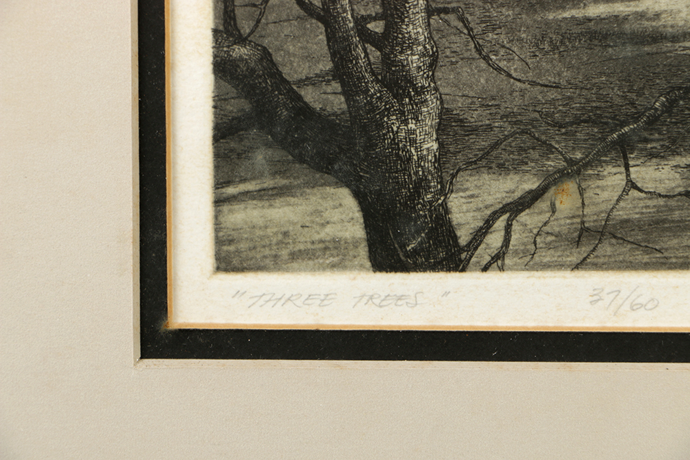 Adrian van Suchtelen Limited Edition Etching on Paper "Three Trees"