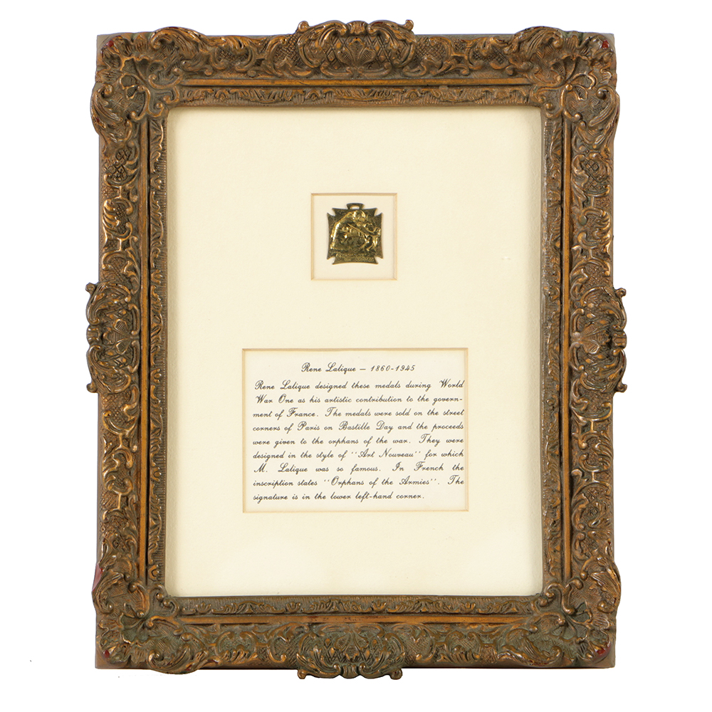 Rene Lalique Brass Fundraising Medal from World War I