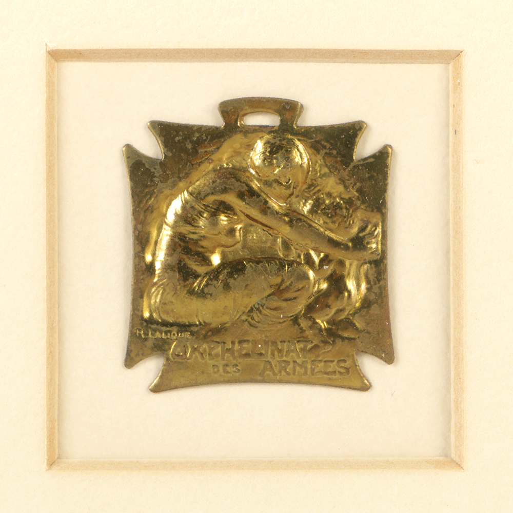 Rene Lalique Brass Fundraising Medal from World War I