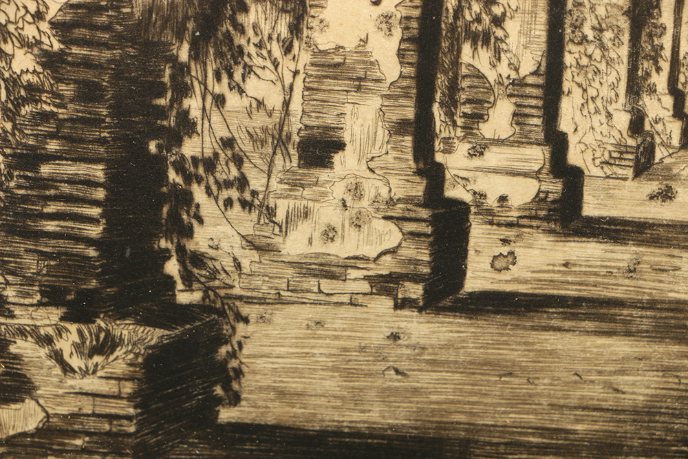Ray Payne Etching on Paper "Capistrano Arches"