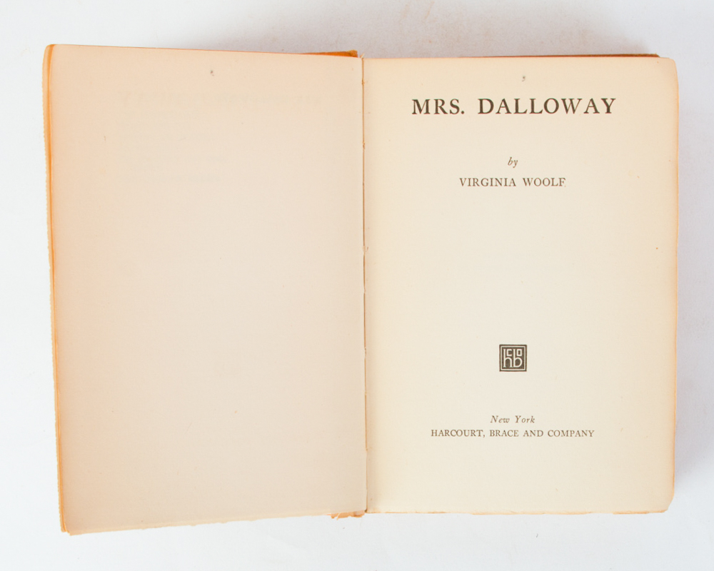 1925 First American Edition, First Printing "Mrs. Dalloway" by Virginia Woolf