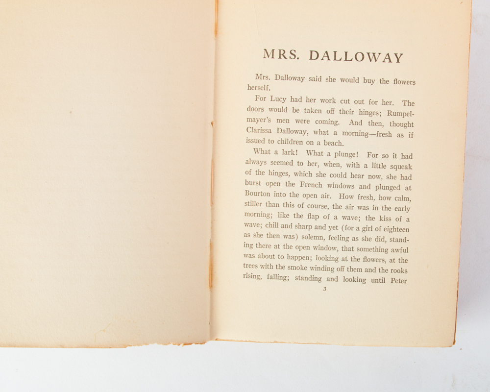 1925 First American Edition, First Printing "Mrs. Dalloway" by Virginia Woolf