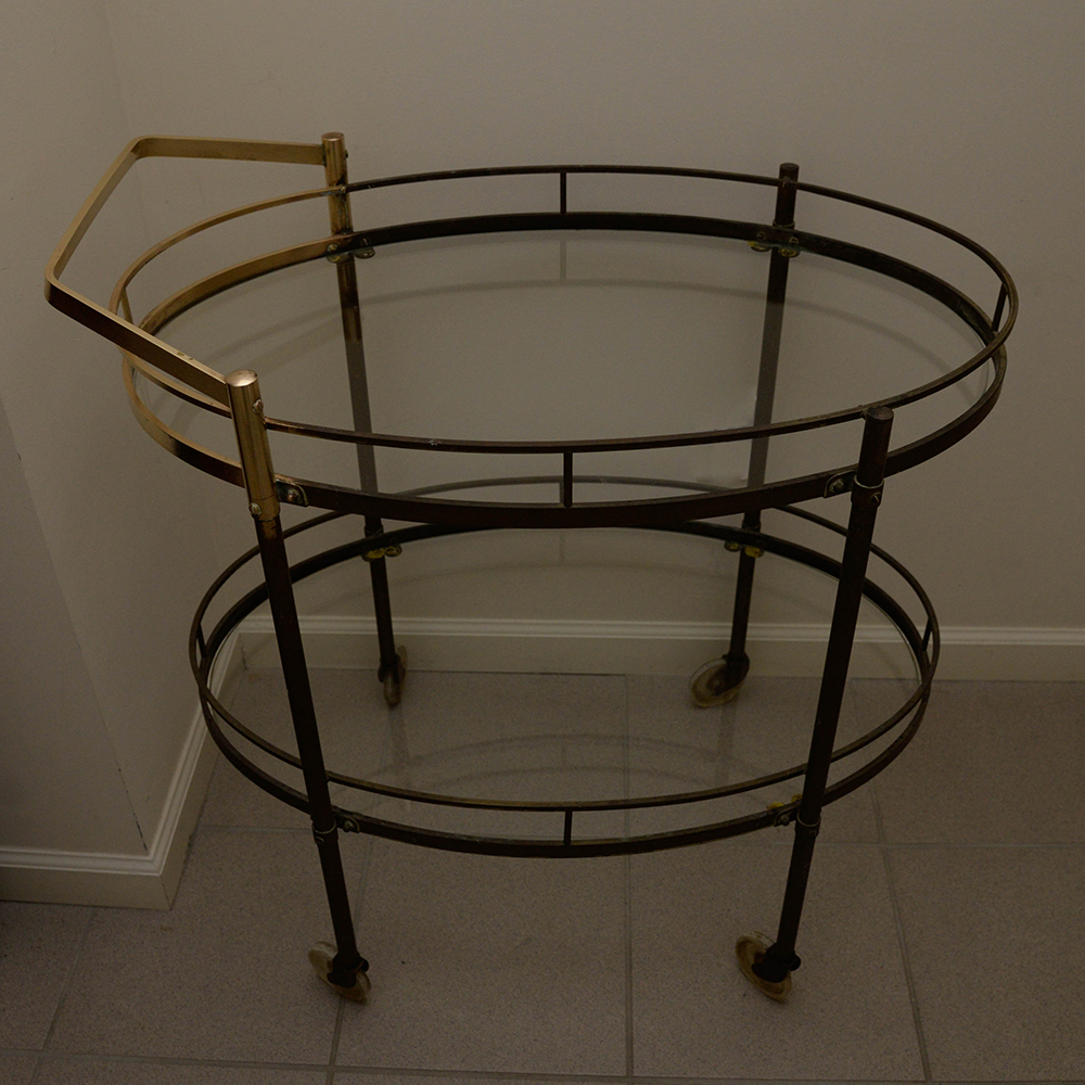 Vintage Brass Bar Cart