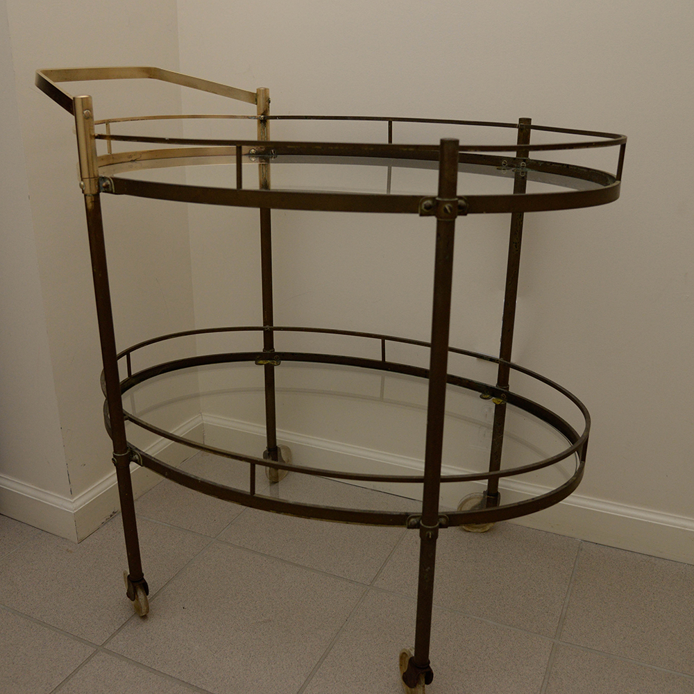 Vintage Brass Bar Cart