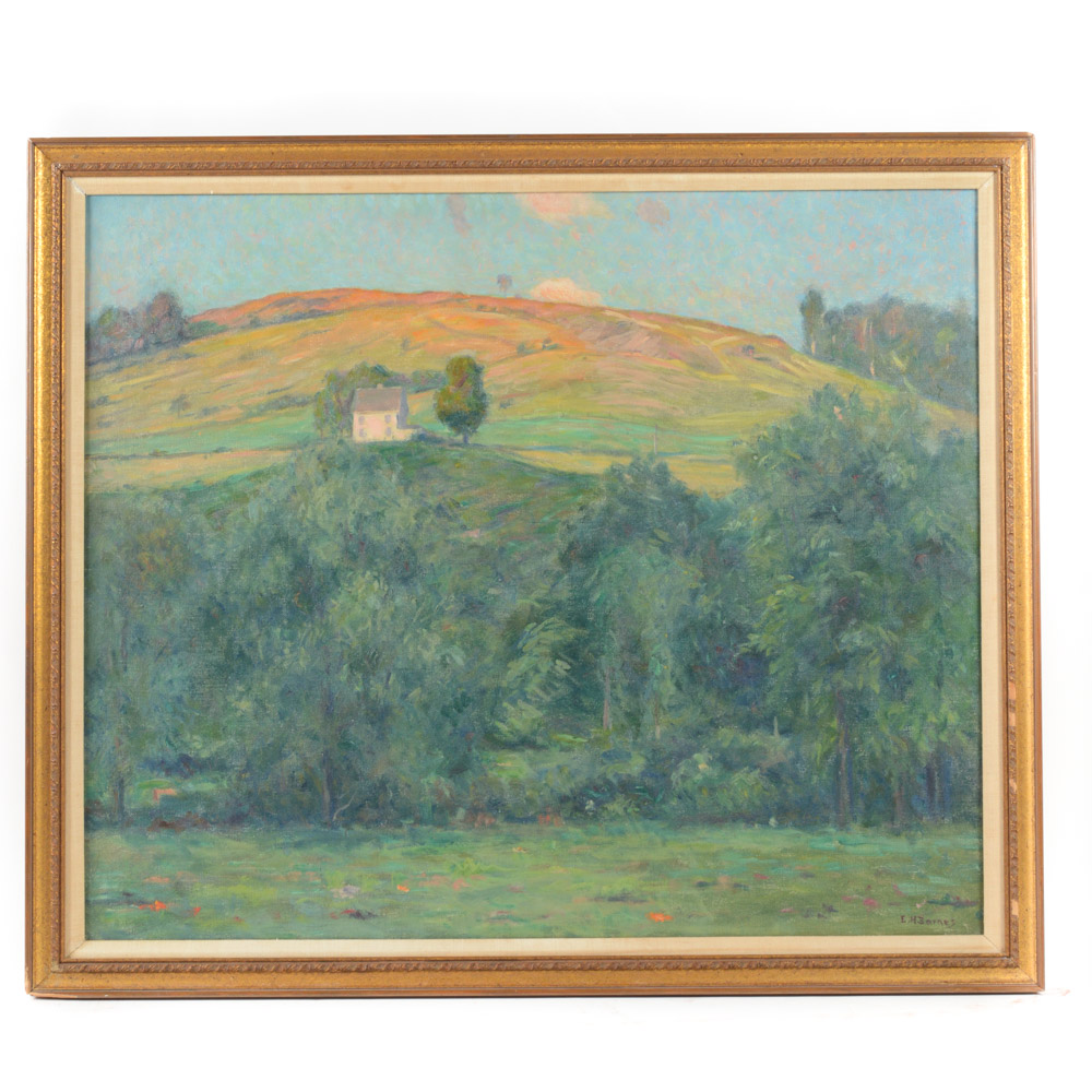 Ernest Harrison Barnes Oil on Canvas Landscape
