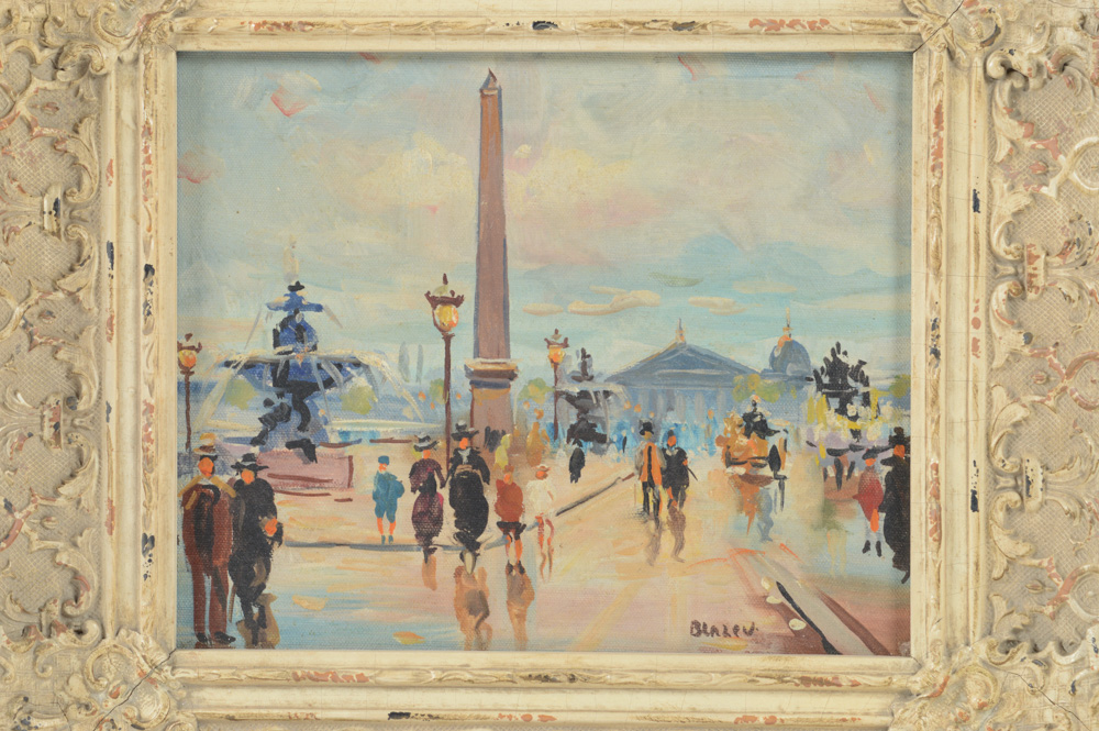 Paris Street Scene Oil on Canvas Painting