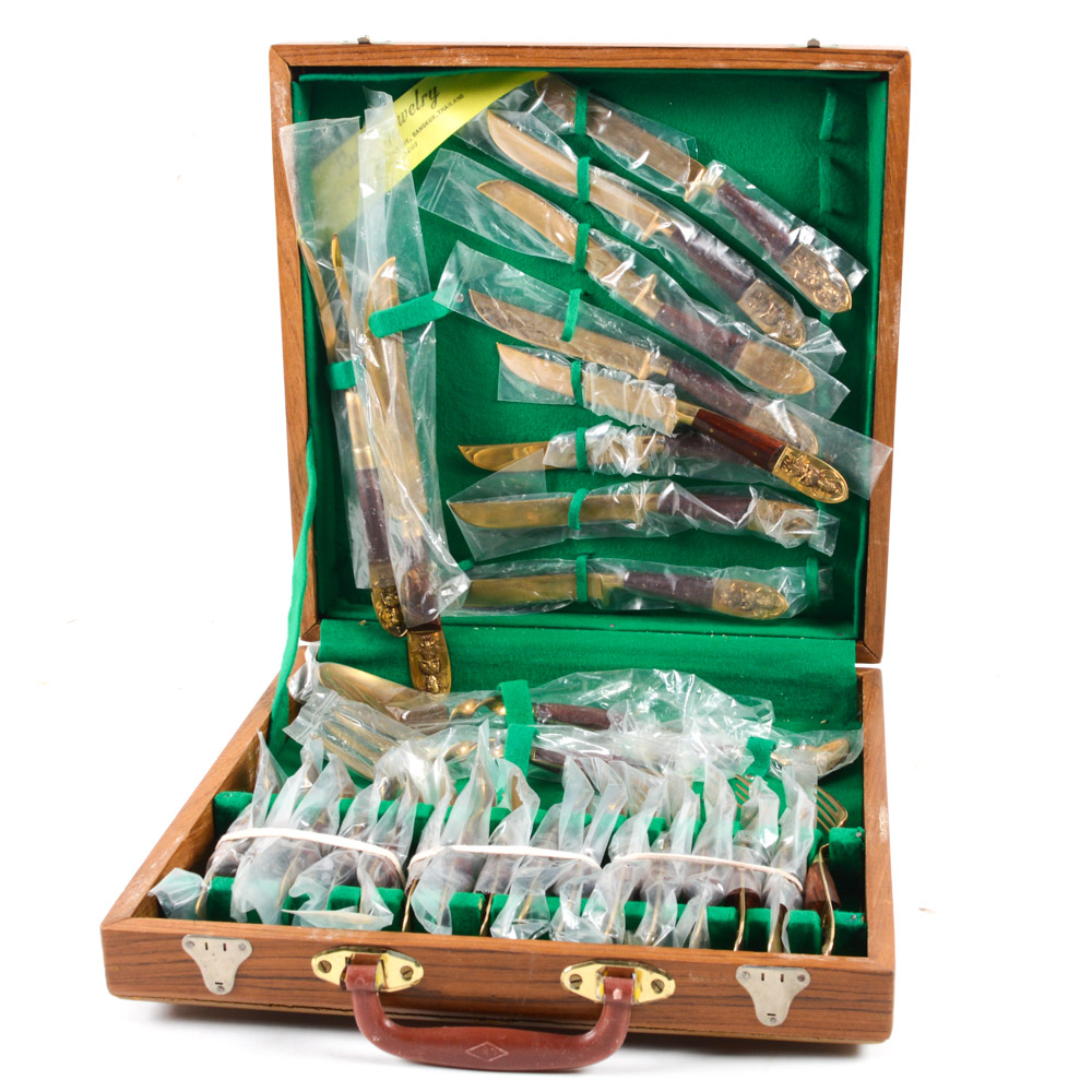 Vintage Thai Gold Plated Flatware