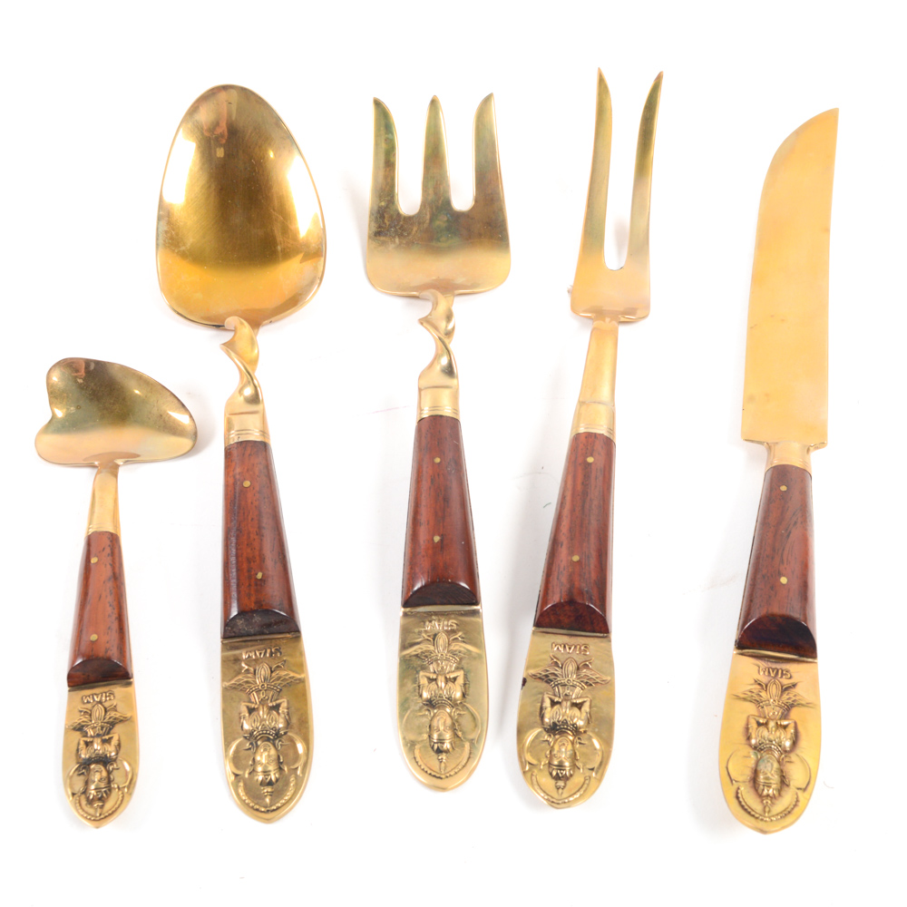 Vintage Thai Gold Plated Flatware