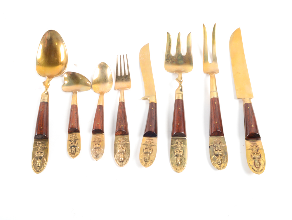 Vintage Thai Gold Plated Flatware