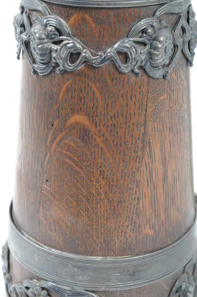 Antique St. Louis Silver Co. Quadruple Plate and Oak Tankard #48