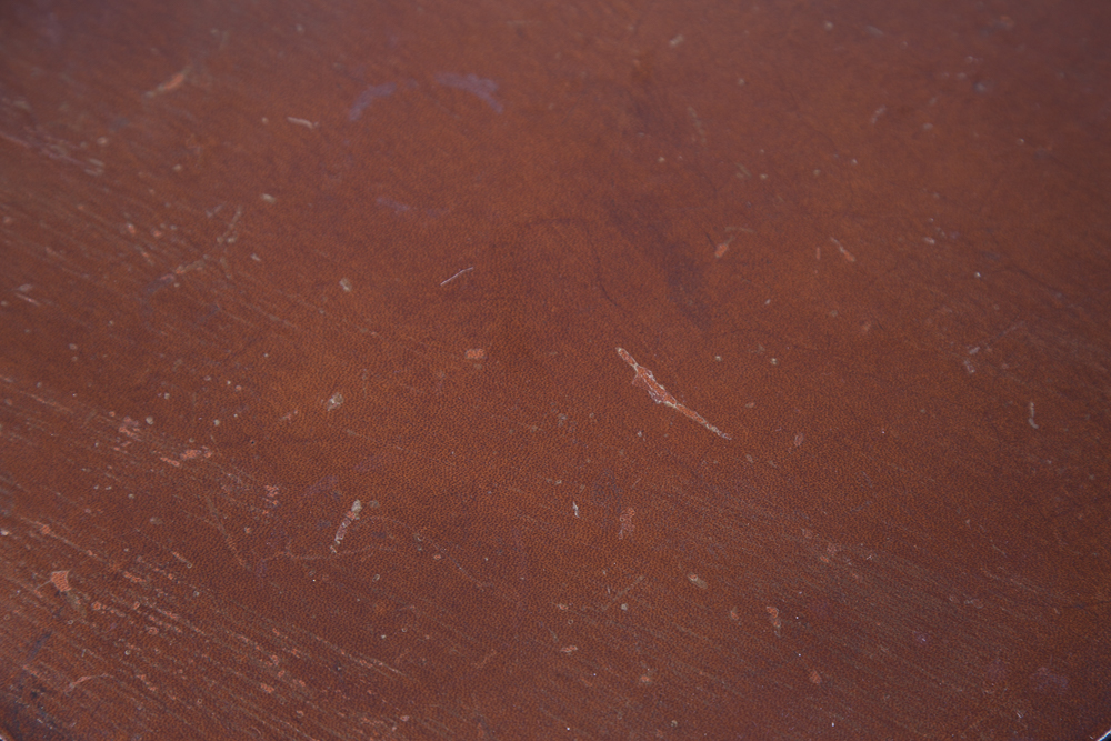 Leather-Topped Drum Table