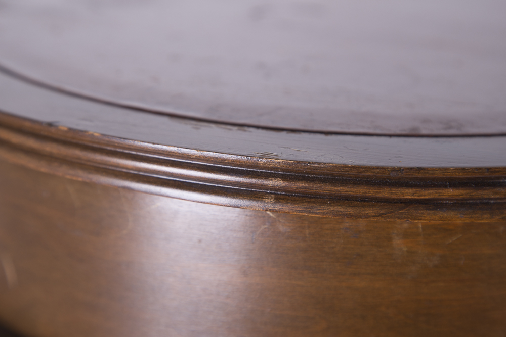 Leather-Topped Drum Table