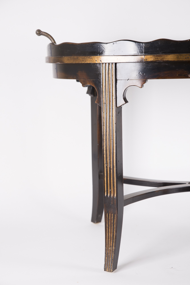 Mirrored Piecrust Table with Handles