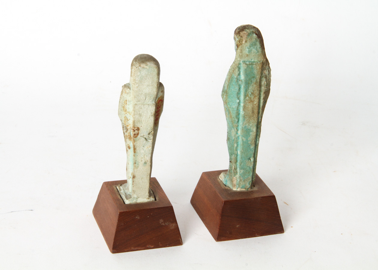 Three Egyptian Faience Ushabti Figurines