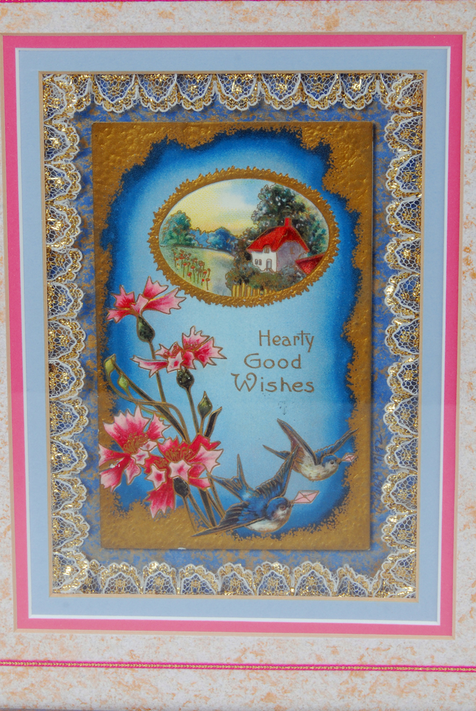 Antique Postcards Framed By Dark Angel