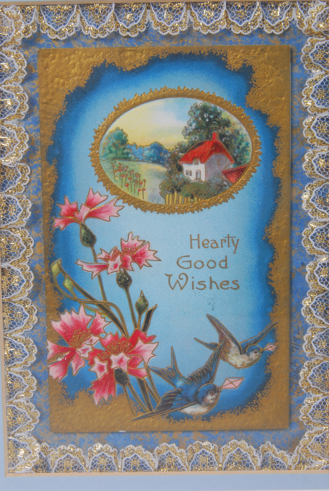 Antique Postcards Framed By Dark Angel