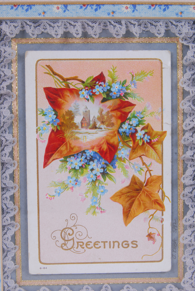 Antique Postcards Framed By Dark Angel