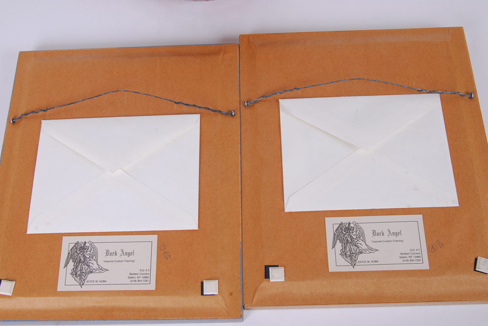 Antique Postcards Framed By Dark Angel