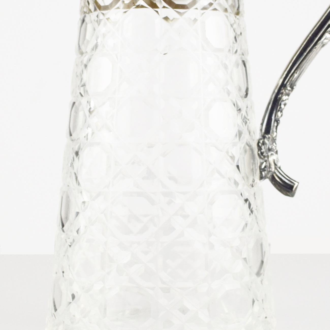 Fabulous Crystal Pitcher with Grapevine Motif in Silver Plate