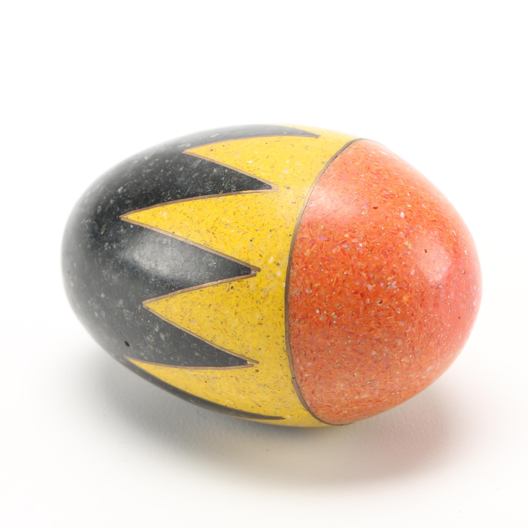 Black, Yellow, & Orange Decorative Egg
