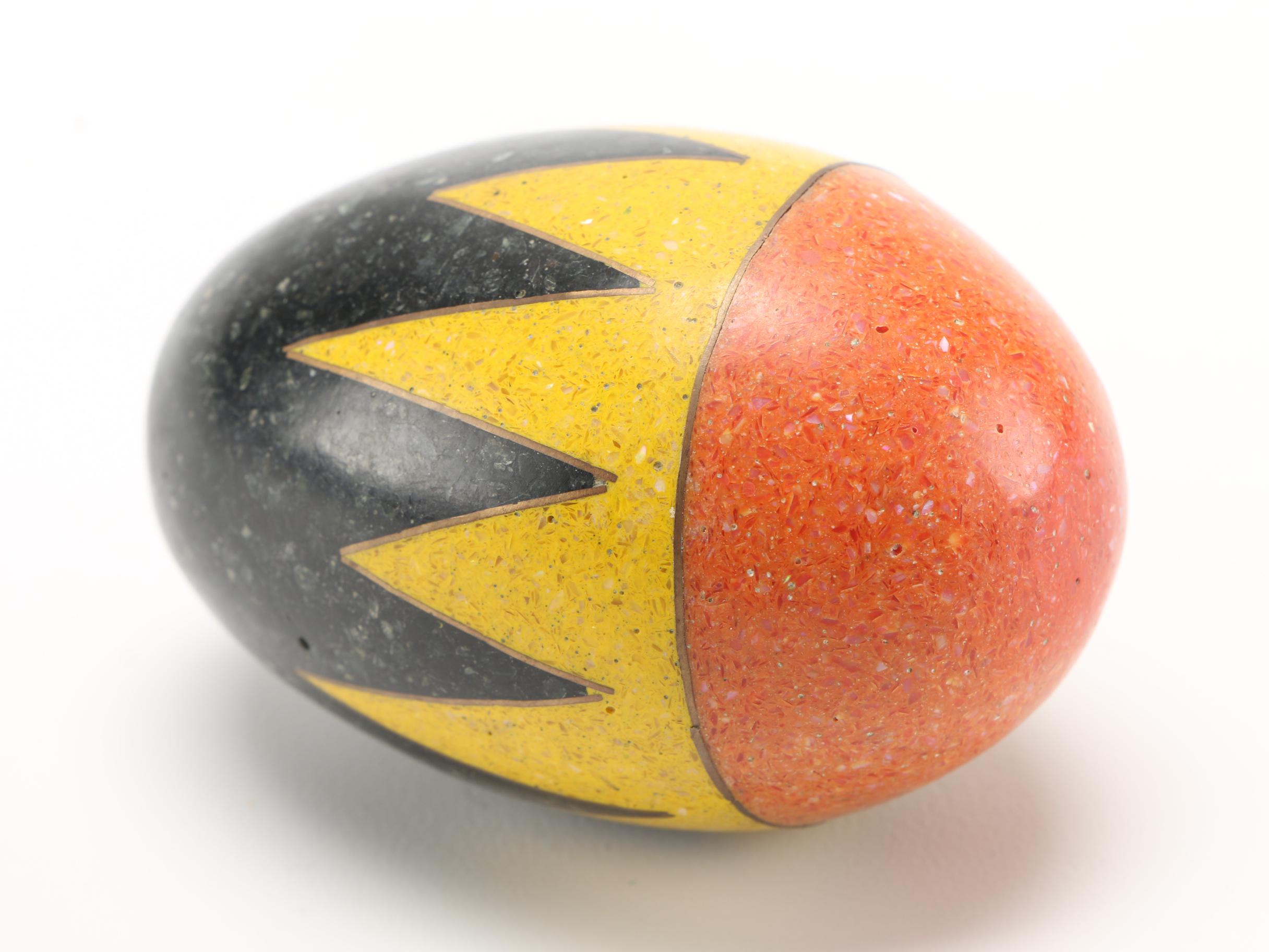 Black, Yellow, & Orange Decorative Egg