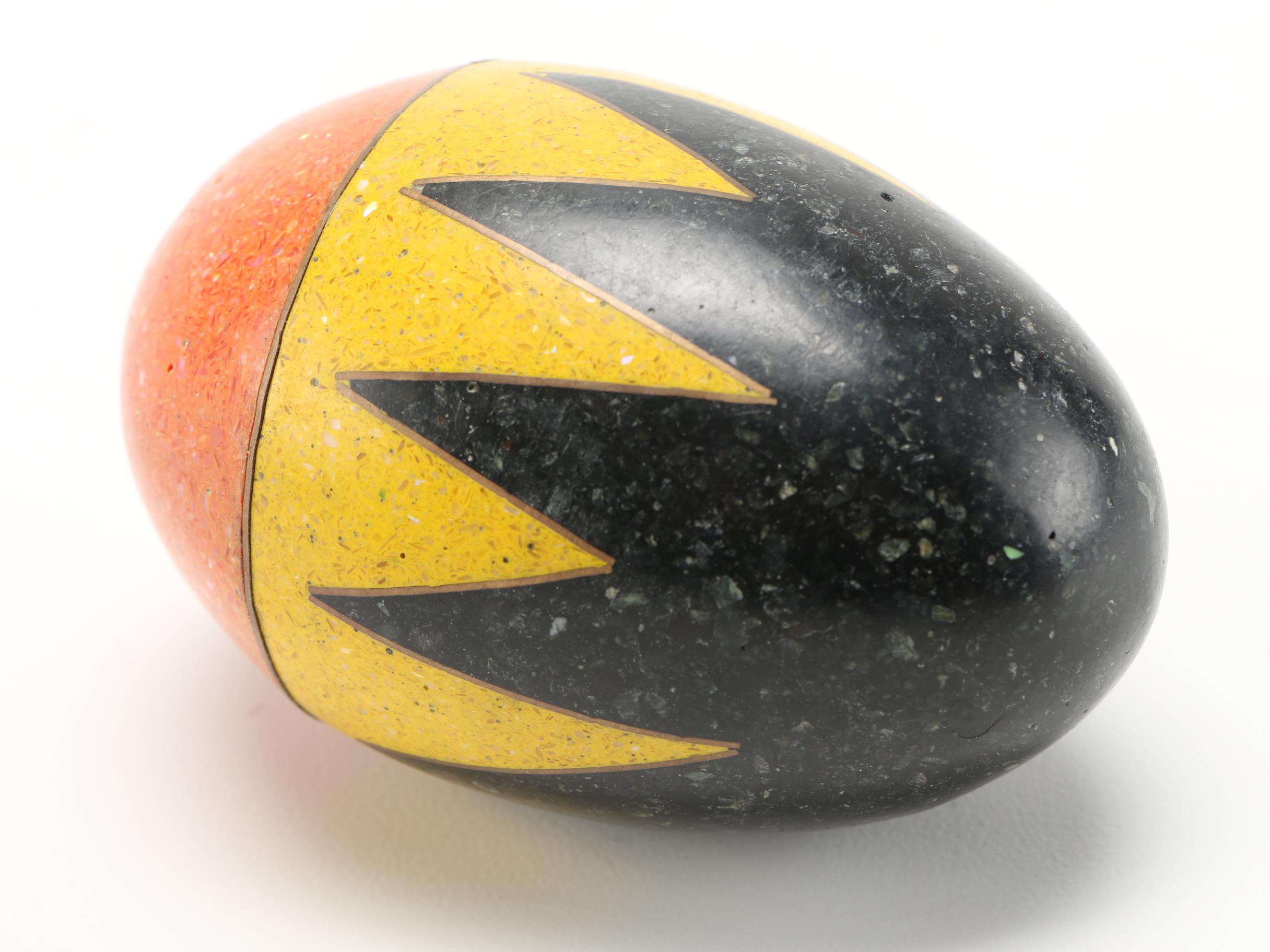 Black, Yellow, & Orange Decorative Egg