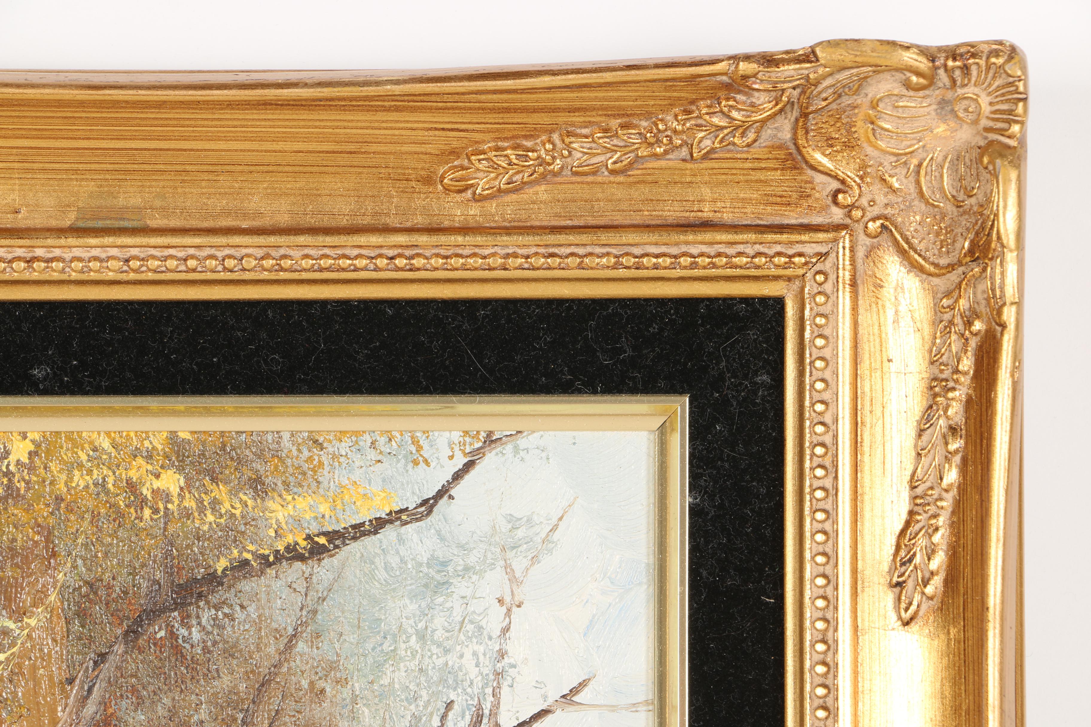 Circa 1980 F. Holzer Oil on Canvas Landscape