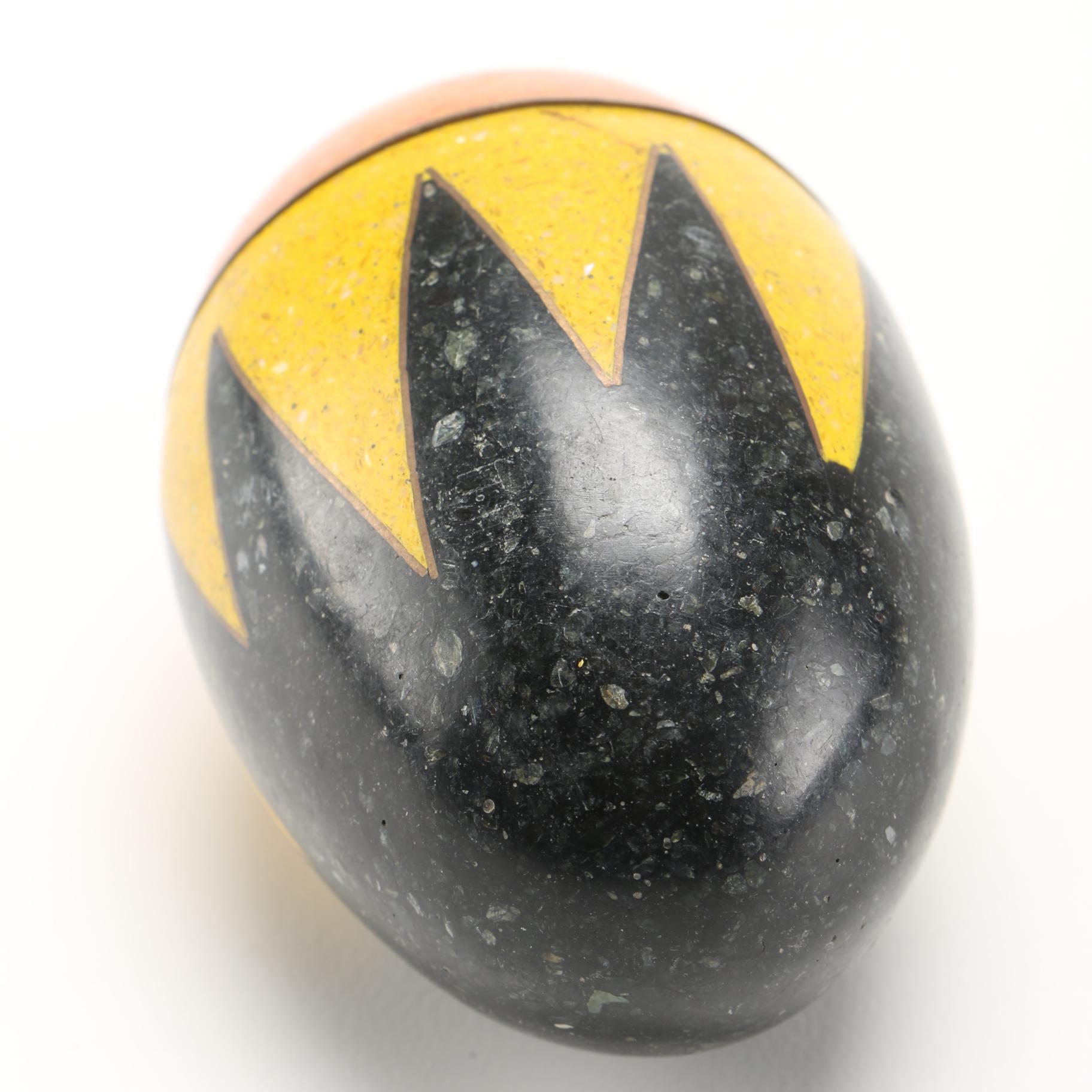 Black, Yellow, & Orange Decorative Egg
