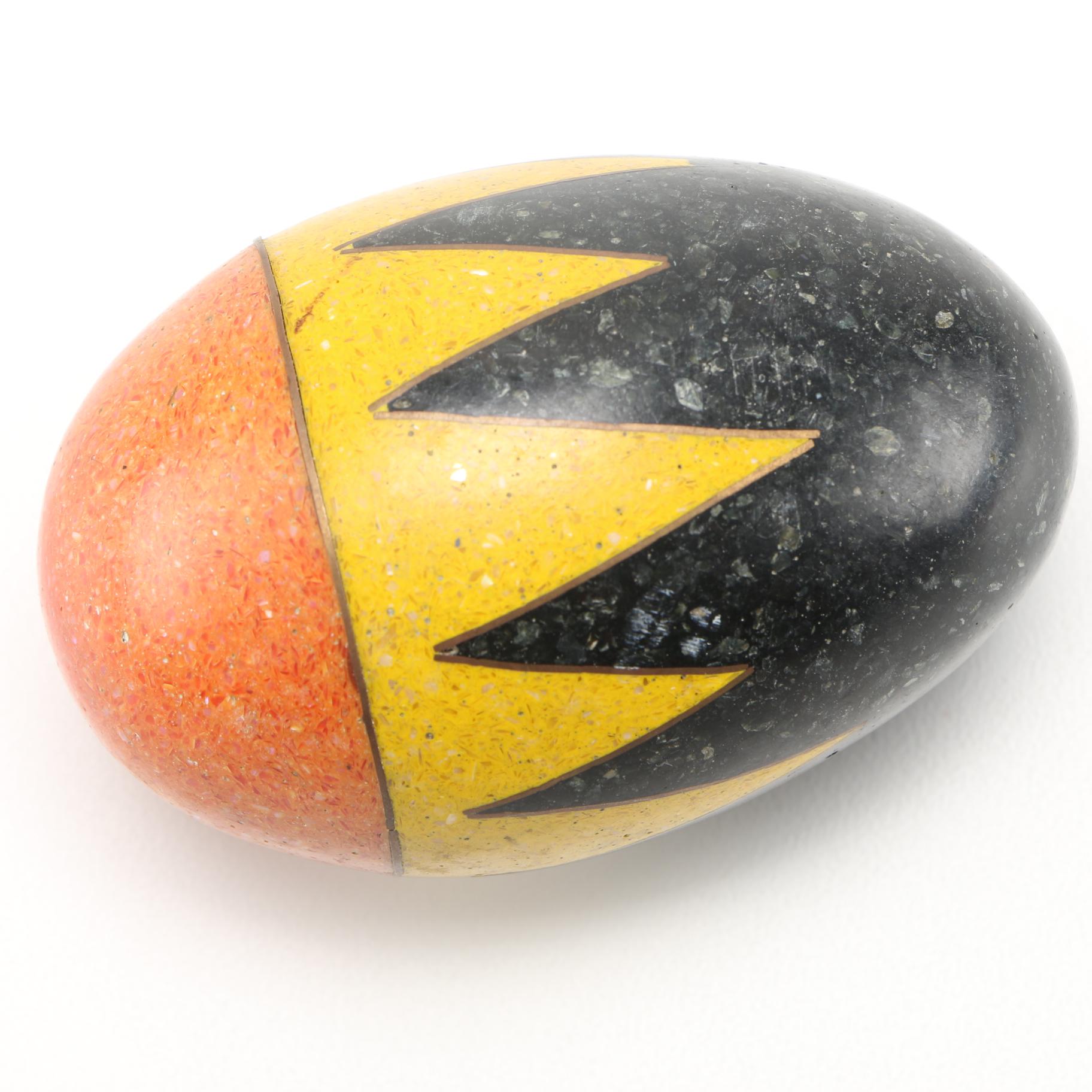 Black, Yellow, & Orange Decorative Egg