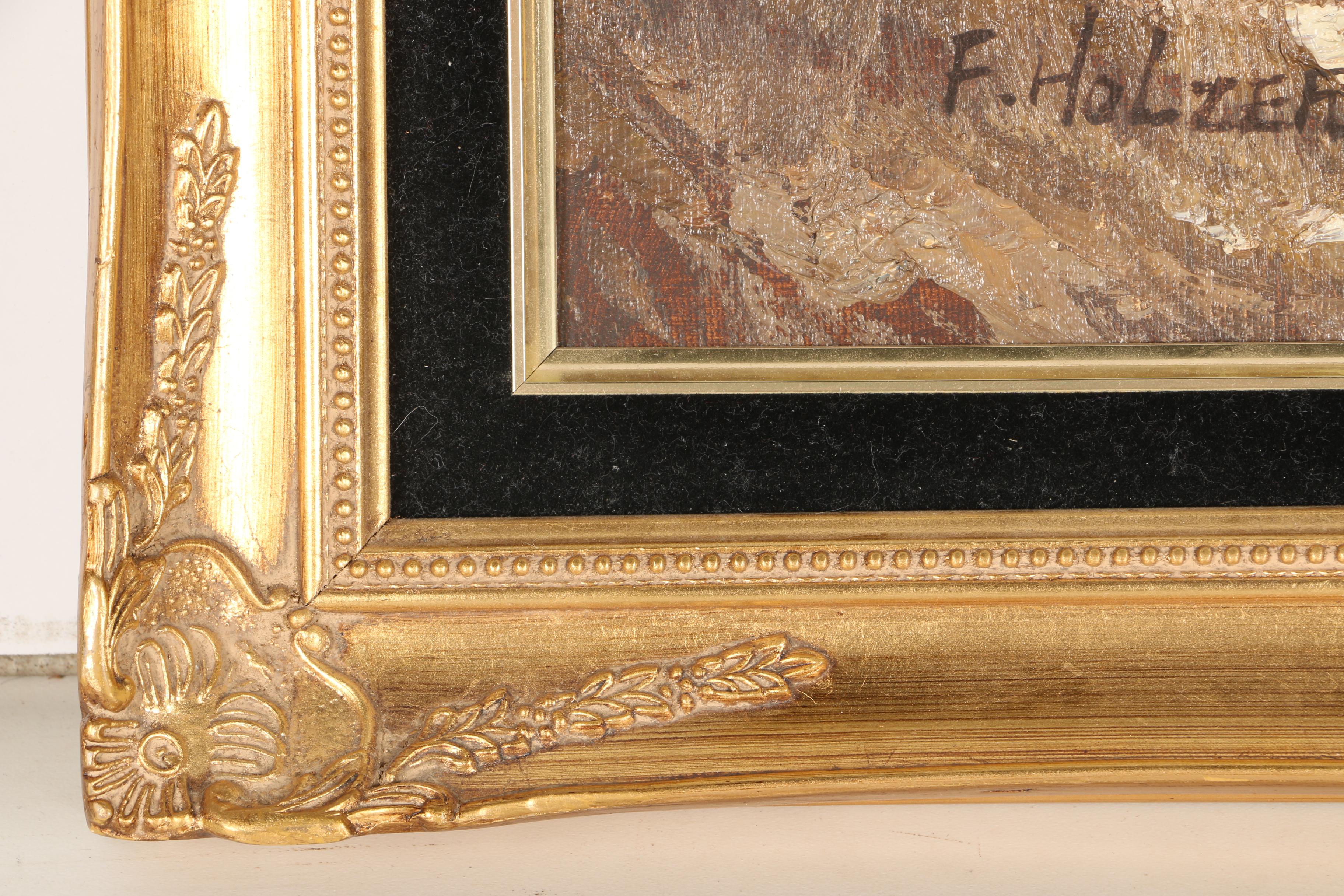 Circa 1980 F. Holzer Oil on Canvas Landscape