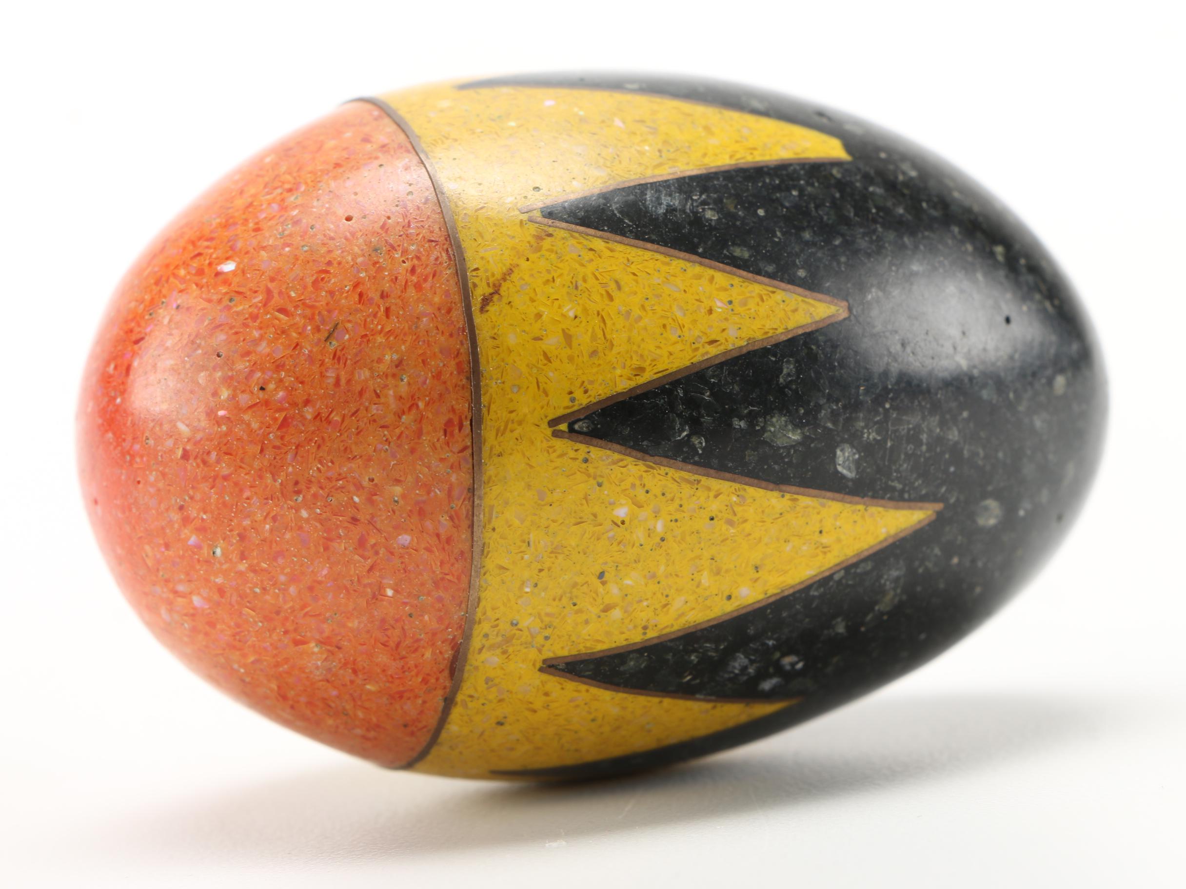 Black, Yellow, & Orange Decorative Egg