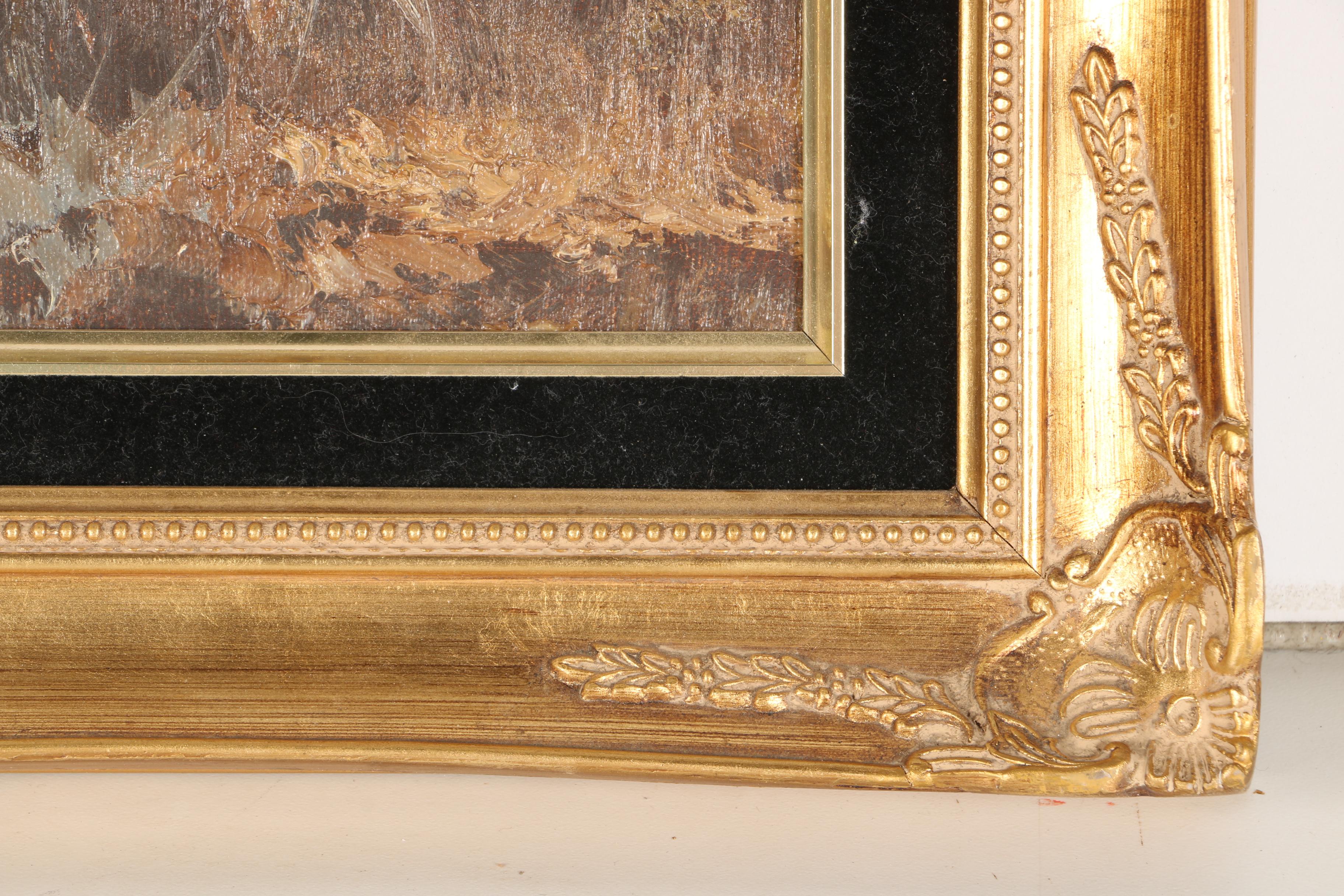 Circa 1980 F. Holzer Oil on Canvas Landscape