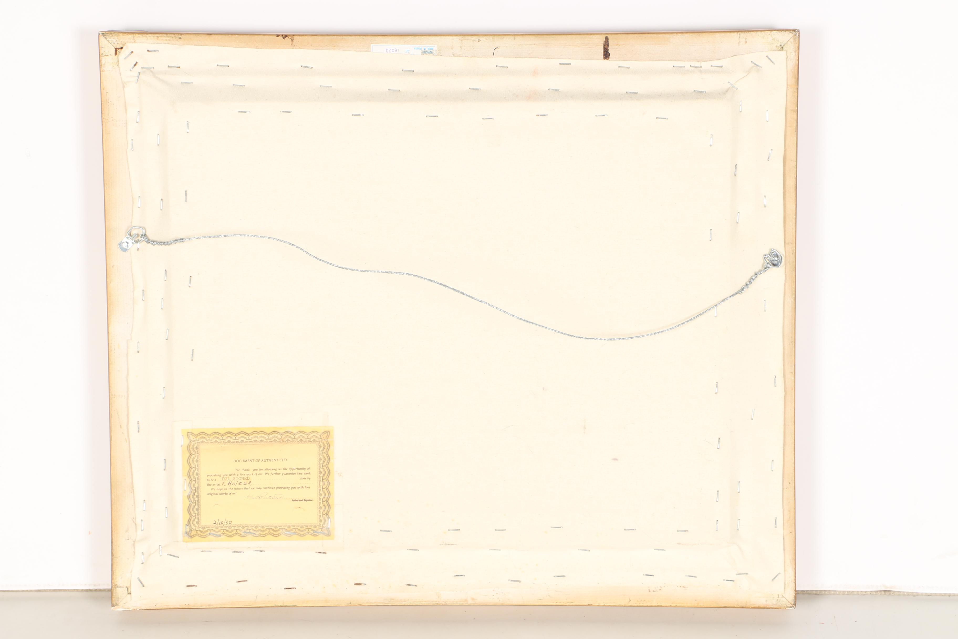 Circa 1980 F. Holzer Oil on Canvas Landscape