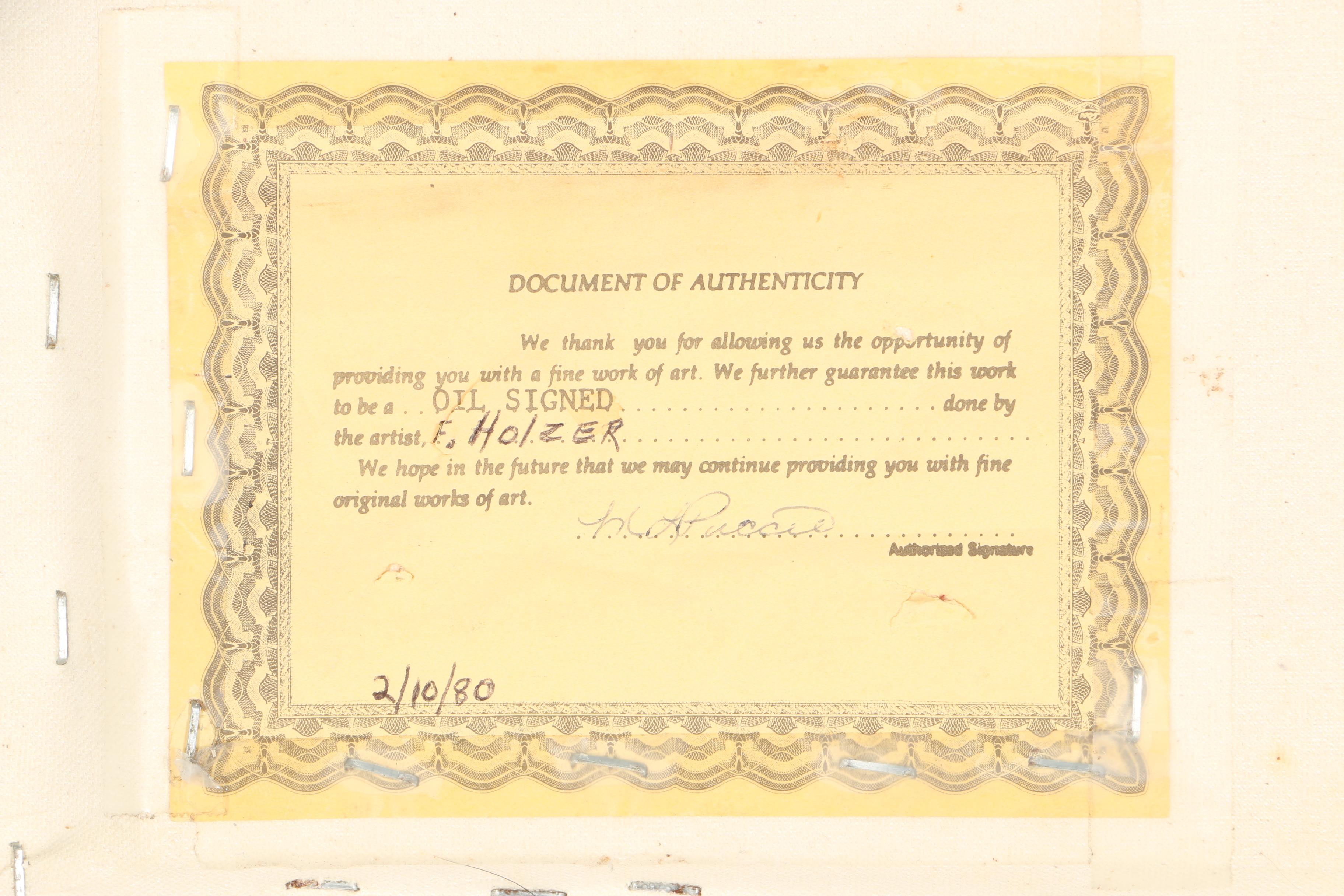 Circa 1980 F. Holzer Oil on Canvas Landscape