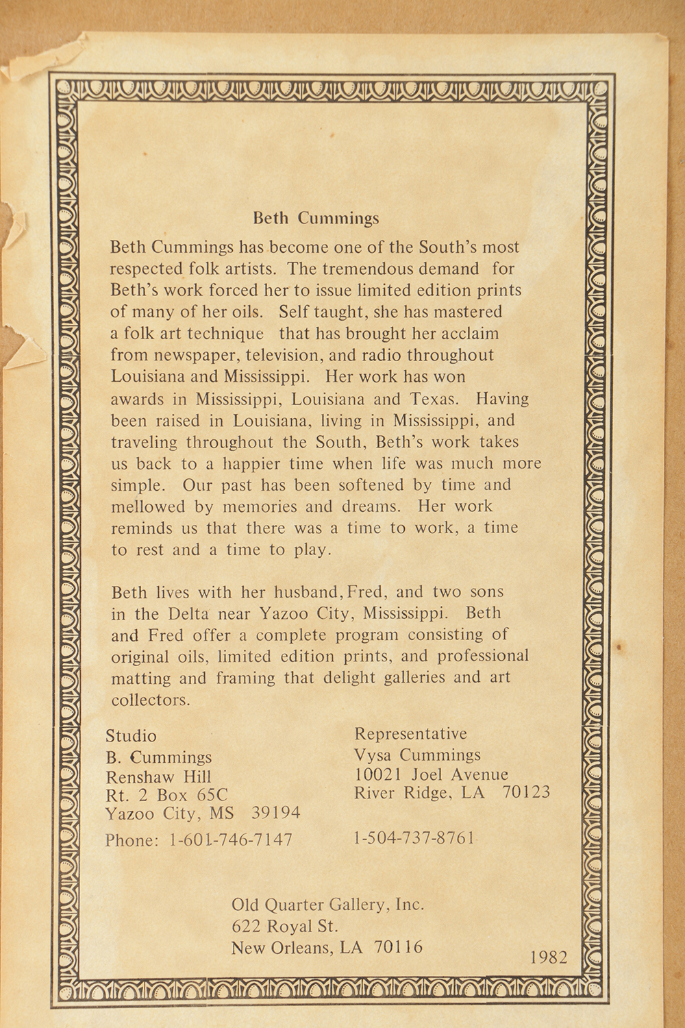 Beth Cummings Limited Edition Offset Lithograph Rural Scene