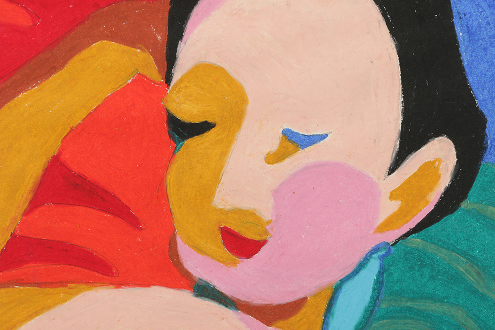 Shirley Lyons Pastel Drawing on Paper of Female Nude