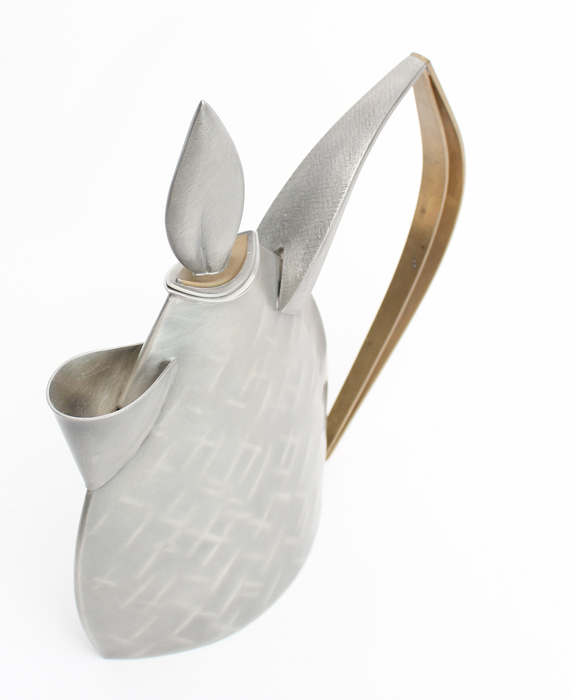 Jon Michael Route Hand-Crafted Pewter Teapot Sculpture
