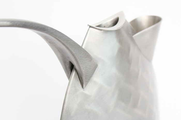 Jon Michael Route Hand-Crafted Pewter Teapot Sculpture