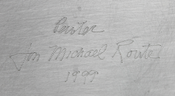 Jon Michael Route Hand-Crafted Pewter Teapot Sculpture