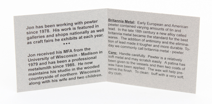 Jon Michael Route Hand-Crafted Pewter Teapot Sculpture