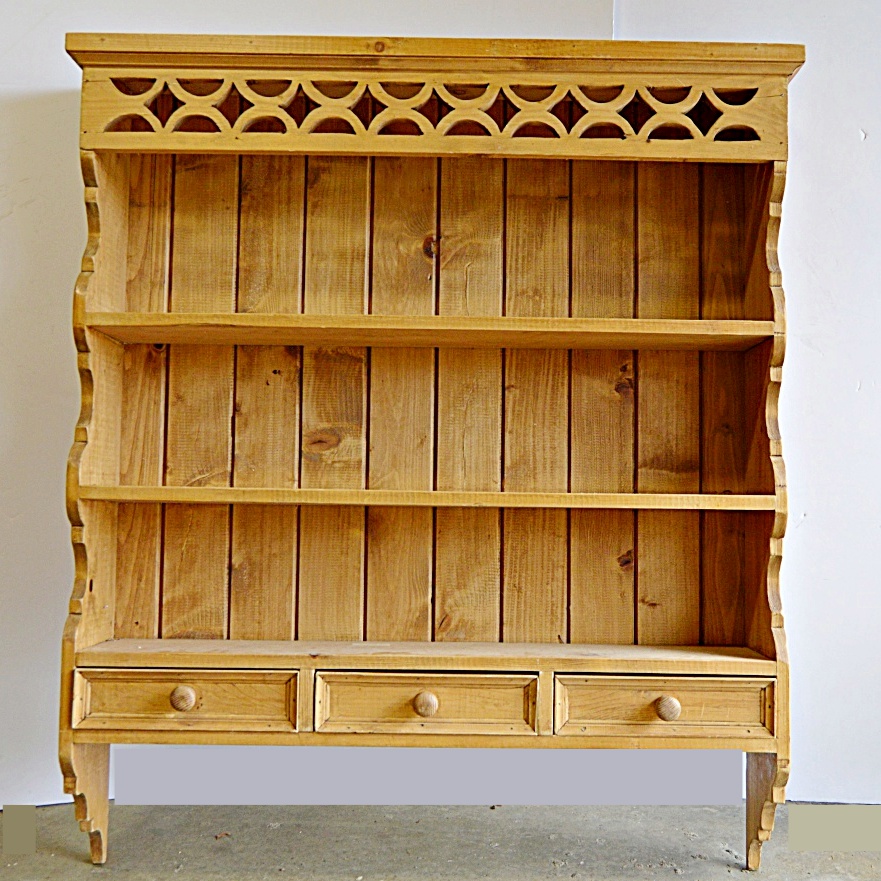 Antique English Pine Wall Shelf