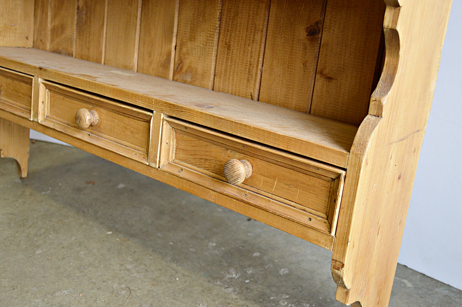 Antique English Pine Wall Shelf