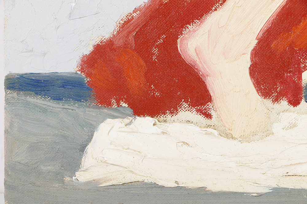 Oil Painting on Board Seated Female Nude