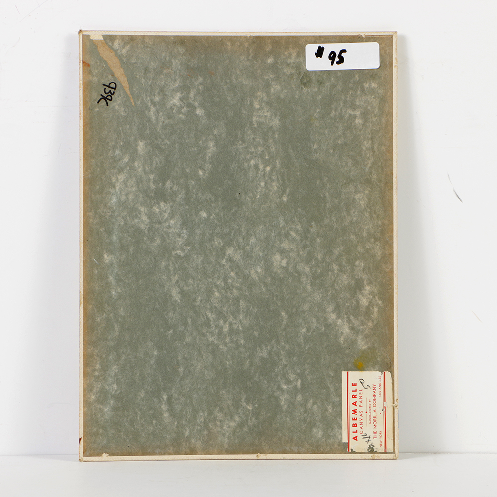 Oil Painting on Board Seated Female Nude