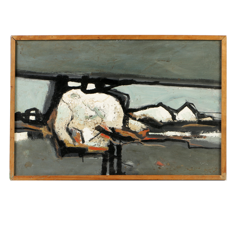 Framed Abstract Oil Painting on Board