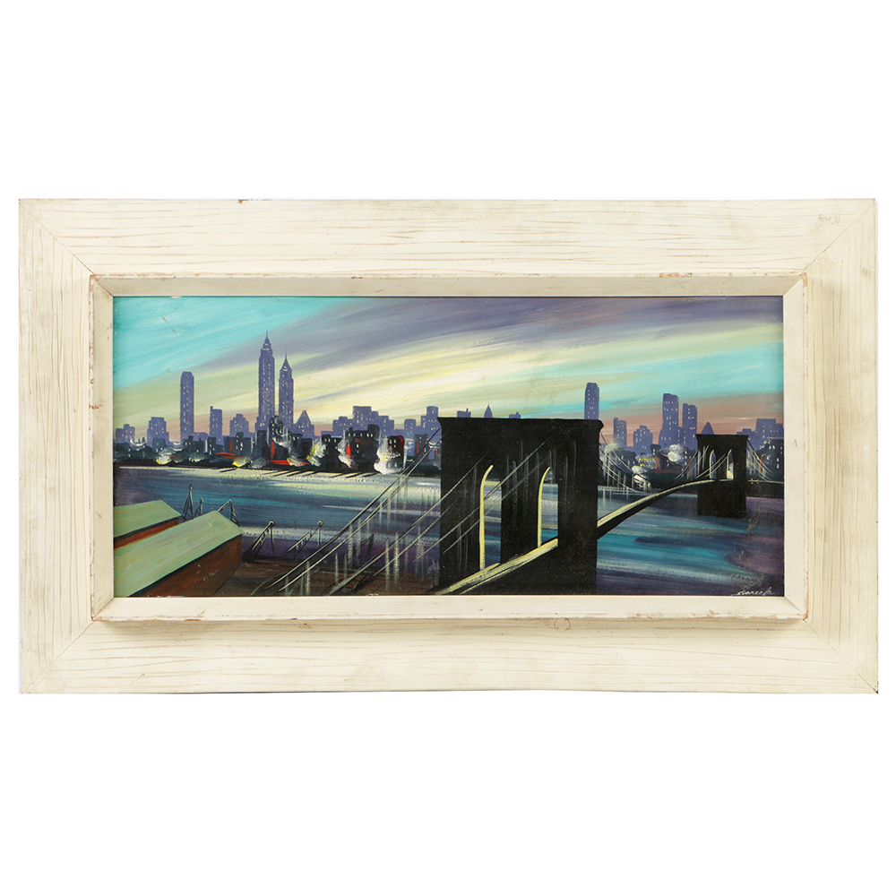 Edgar Stareck Acrylic Painting on Board of the New York Skyline