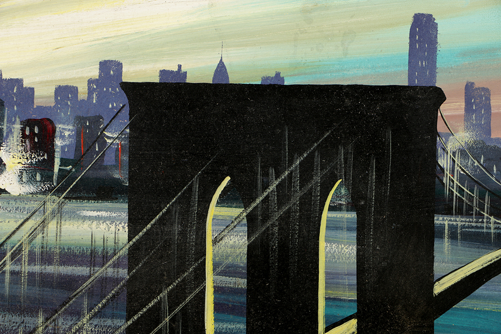 Edgar Stareck Acrylic Painting on Board of the New York Skyline