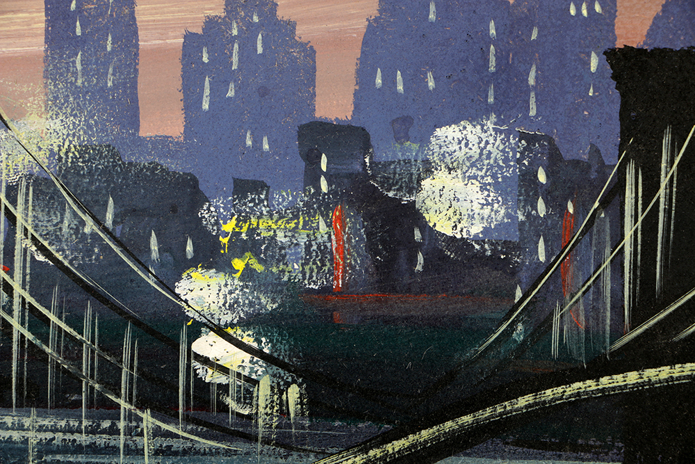 Edgar Stareck Acrylic Painting on Board of the New York Skyline