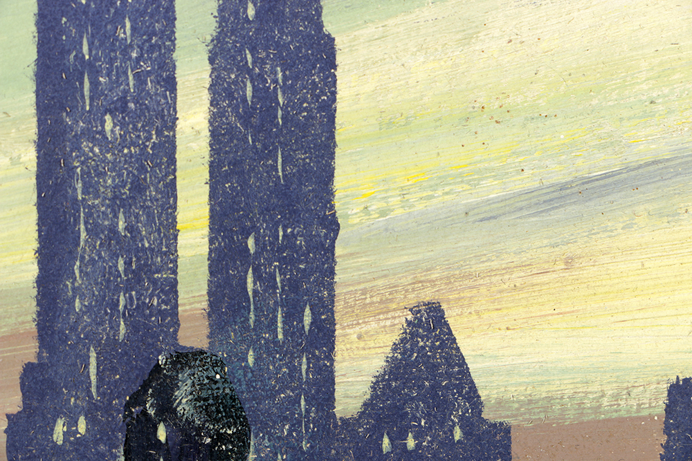 Edgar Stareck Acrylic Painting on Board of the New York Skyline