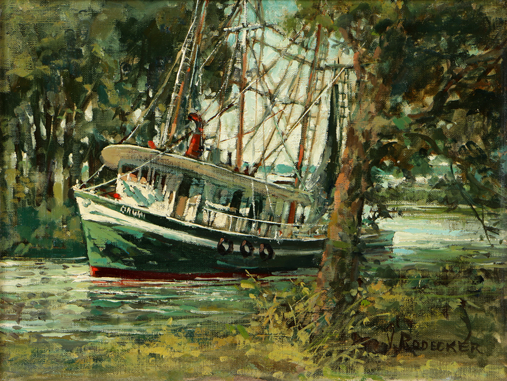 Virginia Rodecker Jarboe Oil Painting on Canvas "Old Timer"